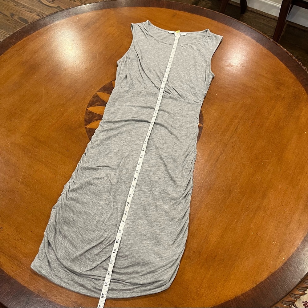 DVF Diane Von Furtenberg Angelina Ruched Jersey Dress Gray Medium Draped Mini - Picture 12 of 16